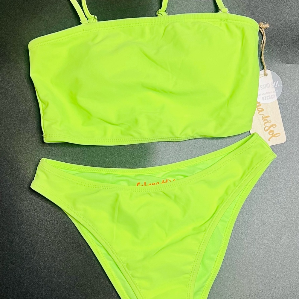Cabana del Sol neon Green Bikini Set